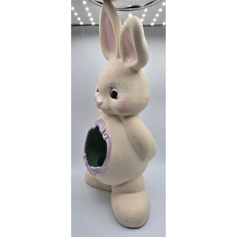Vintage Hand Painted Ceramic‎ Easter Bunny Rabbit Figurine 90s Cute Cottage 15